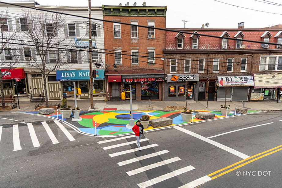 Painted mural pedestrian area