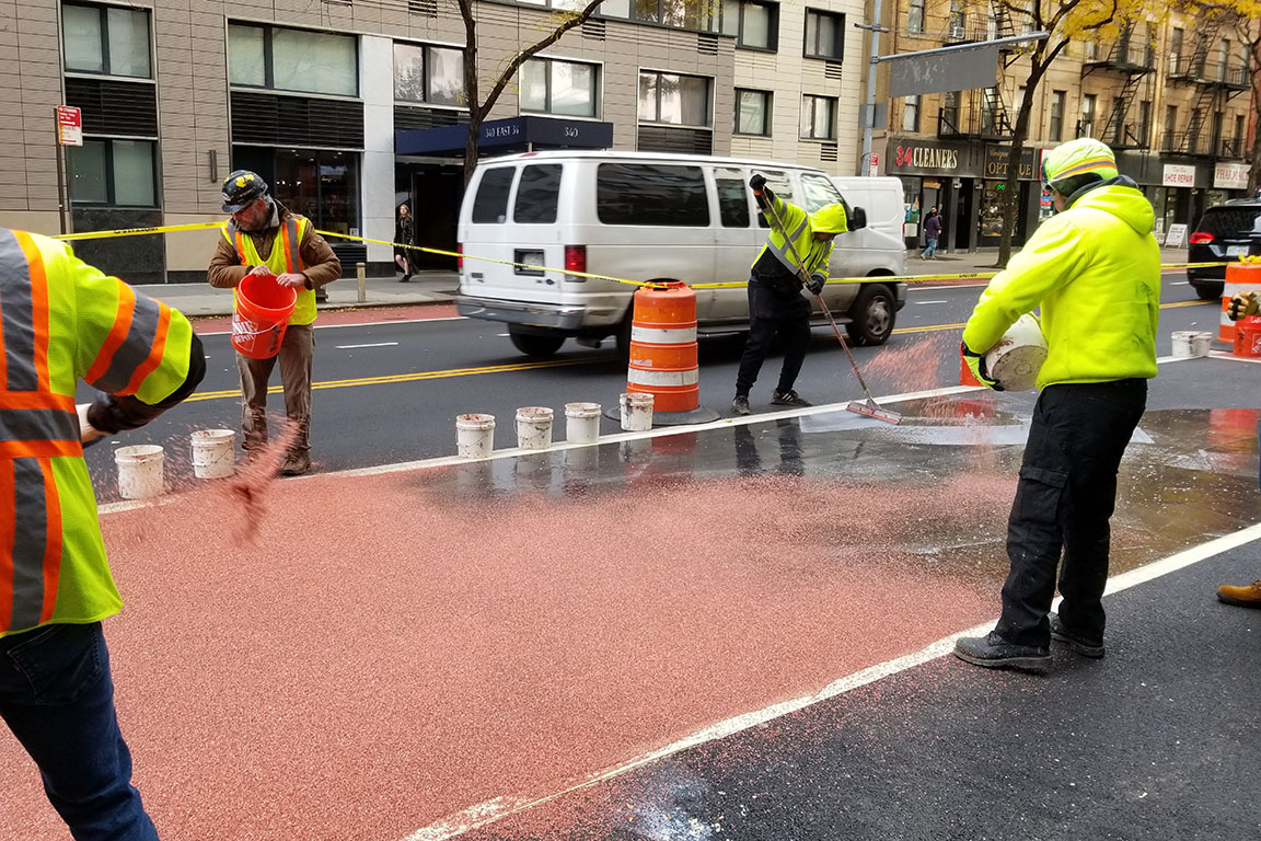 bus lane installation